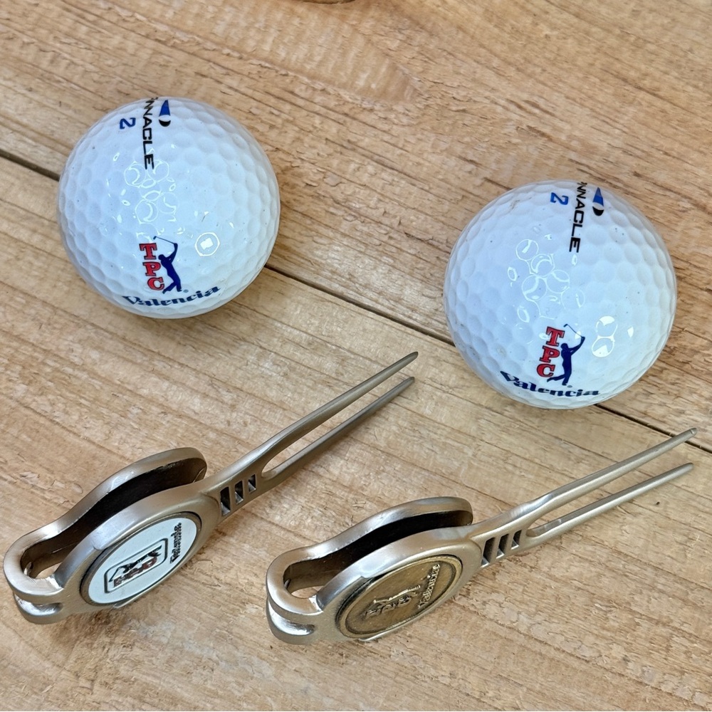 TPC Valencia Golf Ahead Hat with Magnetic Ball Markers, Golf Balls, Divot Tools - Picture 11 of 11
